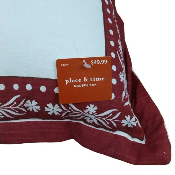 Place & Time Embroidered Floral Design Throw Pillow New - Picture 7 of 7